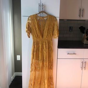 Mustard dress with shorts - Honeypunch